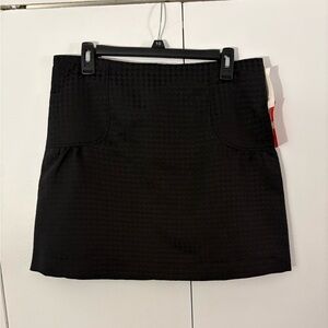 H&M Black Houndstooth Miniskirt Skirt Size 12 NEW NWT